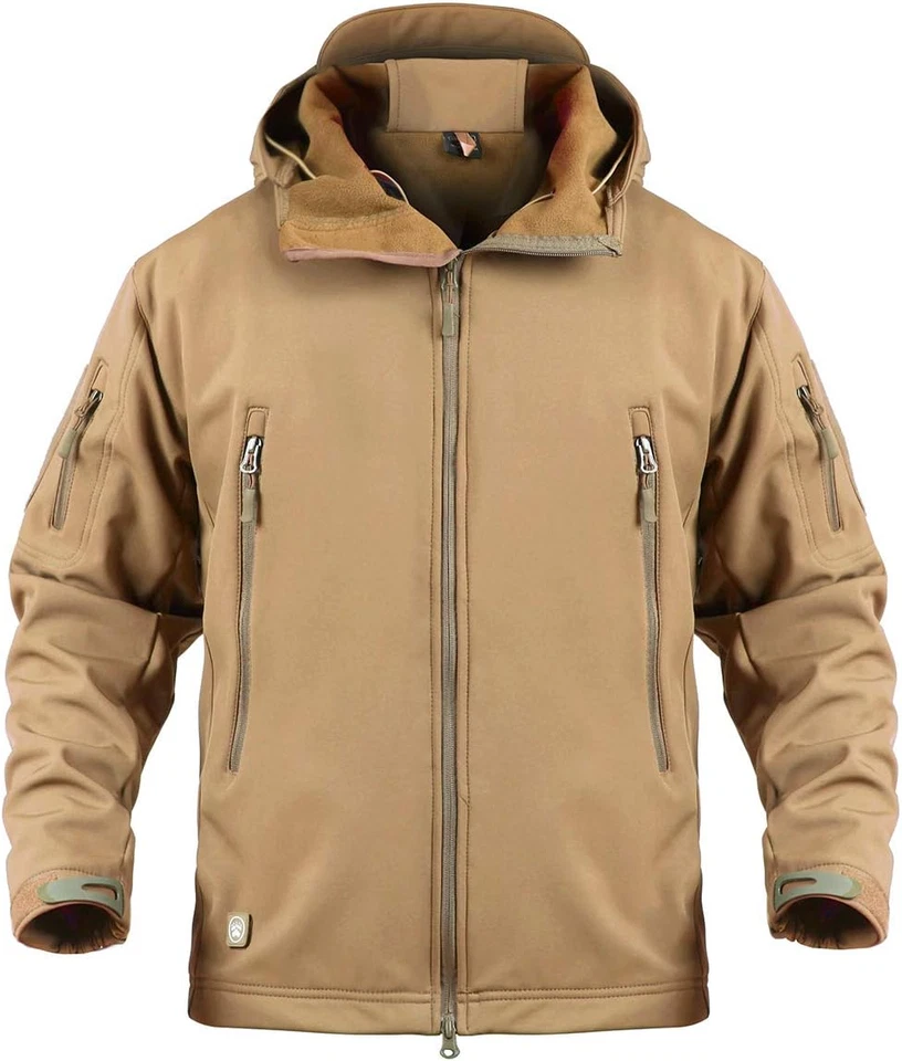 Mens Jacket Winter Warm Waterproof Hooded Combat Outdoor Tactical Coat Tops - Image 1 of 4