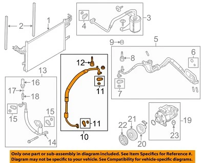 Ford от оригинального производителя 10-12 гибкий конденсатор, компрессорные линии всасывающая трубка AA8Z19867B - Изображение 1 из 2
