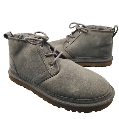 UGG Mujer Invierno Botas Neumel Con Cordones Gris Gamuza Oveja Tobillo Talla 10 41 Nuevo Foto 1 de 4