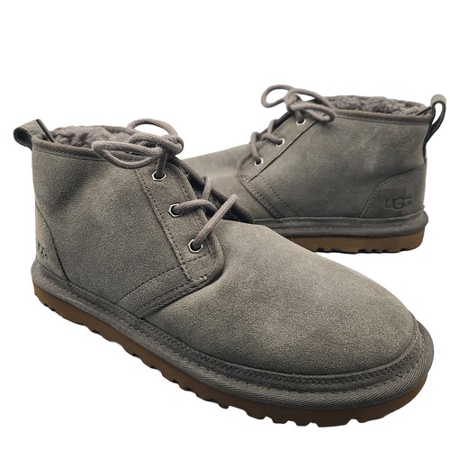 Stivali invernali donna UGG Neumel stringati grigio scamosciato shearling caviglia tg 10 41 nuovi