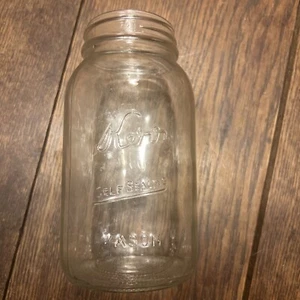 Vintage Clear Glass Kerr "Self Sealing" MASON Jar; Quart Size with Regular Mouth - Picture 1 of 4