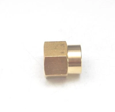 3/8" - 1/4" Female BSP British Brass Fitting Reducer Pipe Coupling  - Image 1 of 4