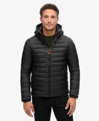 Superdry Chaqueta Con Capucha Fuji Sport Acolchada Invierno Abrigo Cremallera Bolsillos Negro Foto 1 de 4