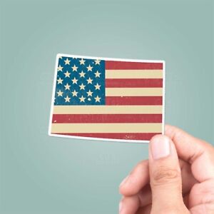 Colorado American Flag State Outline Vinyl Sticker - Patriotic Travel USA