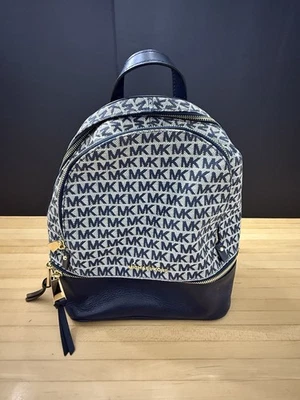 Michael Kors Rhea Blue Leather And Logo Backpack- Authentic Certificate *photos - Image 1 of 4