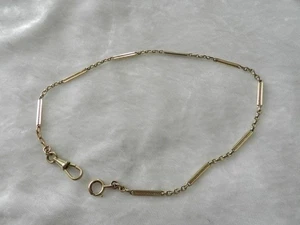 Ancienne chaine de montre à gousset plaqué or maille Art Déco 37 cm - Picture 1 of 3
