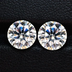 3.48 Ct VS [2Pcs Pair] Brilliant Round Cut 8.3 MM White Color Less Moissanite - Picture 1 of 5