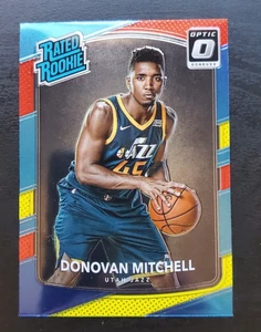 2017-18 Donruss Optic Donovan Mitchell Rated Rookie Red & Yellow #188 Utah Jazz - Picture 1 of 2