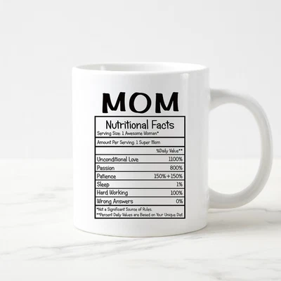 Información nutricional de mamá taza de cerámica dulce divertida taza de café regalo de agradecimiento para mamá Foto 1 de 2