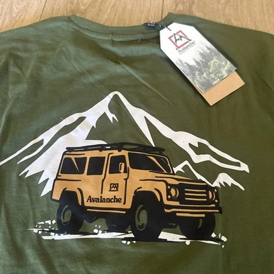 Camiseta Avalanche Para Hombre Verde Ejército Gráfico Logo Exterior Off Road Talla X-Grande NUEVA Foto 1 de 4