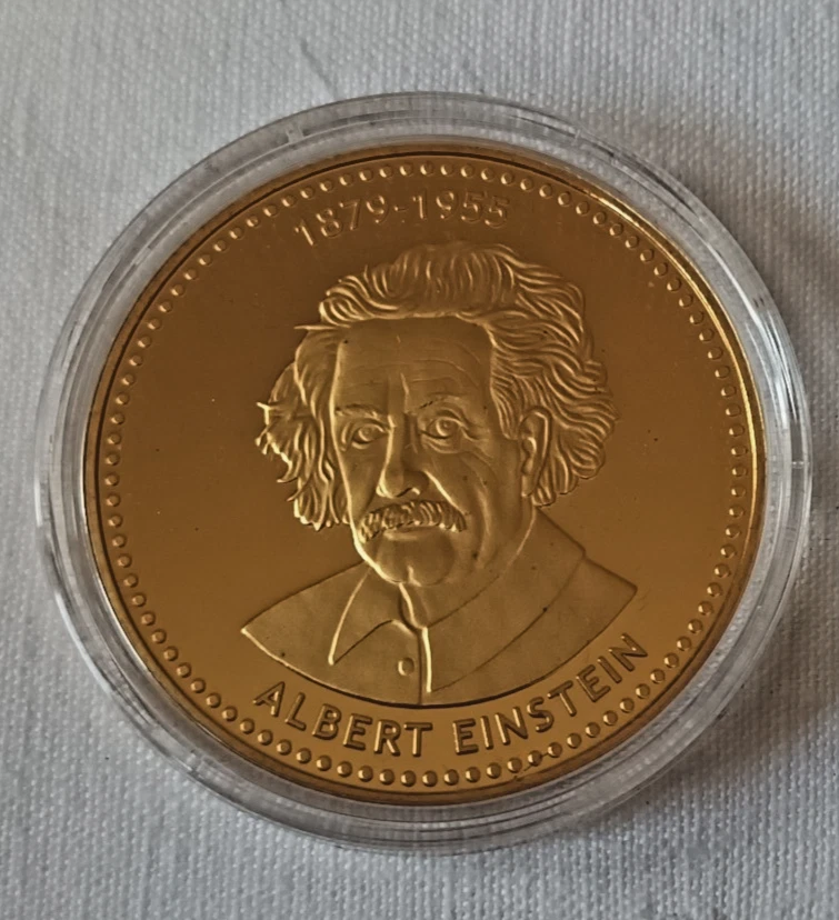 Medaille ALBERT EINSTEIN  Greatest Lives in History Cu vergoldet  2008 - Bild 1 von 4