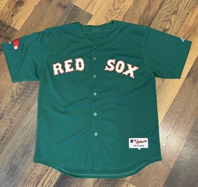 Camiseta Majestic Boston Red Sox #28 Día de San Patricio Talla 54 Verde Foto 1 de 4