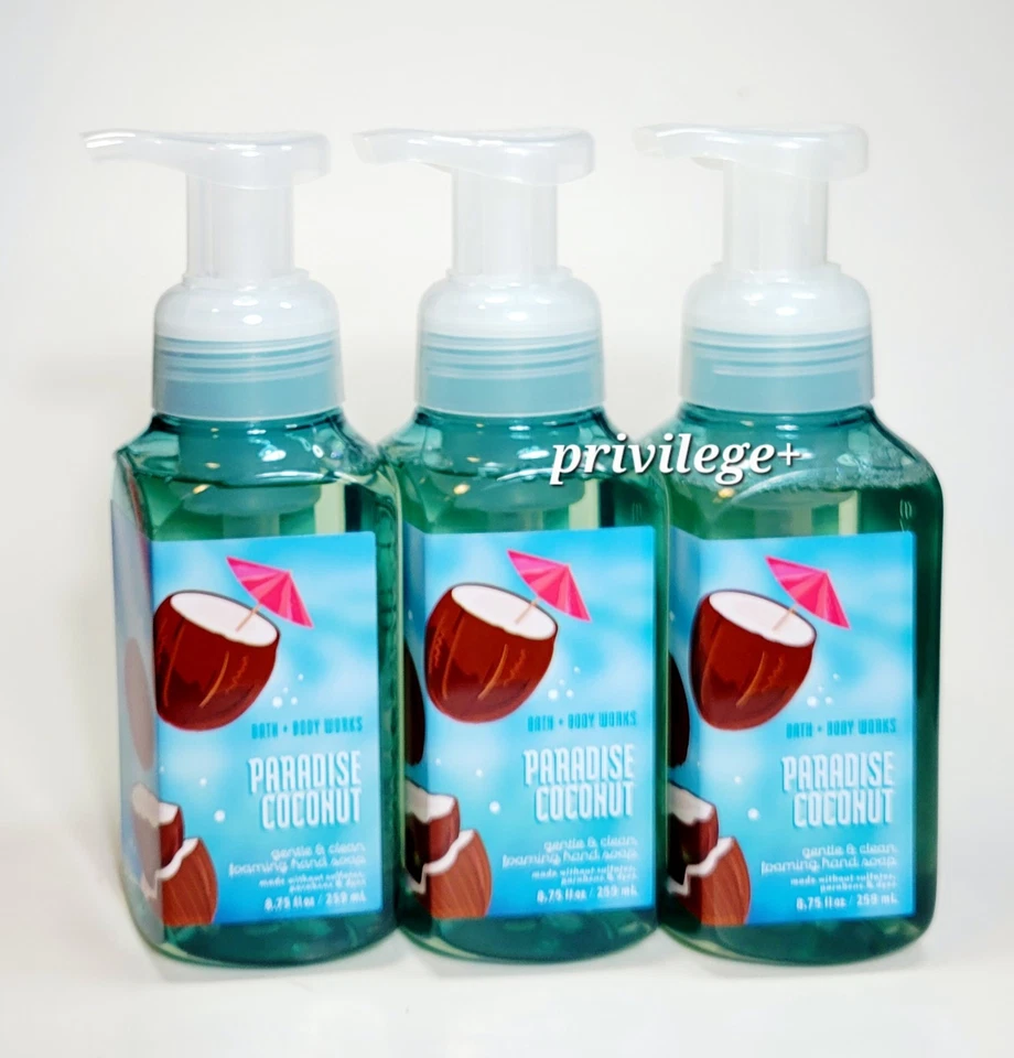 BATH & BODY WORKS Paradise Coconut GENTLE & CLEAN FOAMING HAND SOAP (Pack 3) - Image 1 of 1