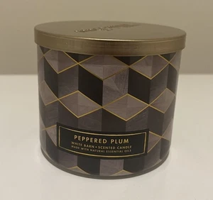 New BATH AND & BODY WORKS White Barn 3 Wick Candle - Peppered Plum - Picture 1 of 1