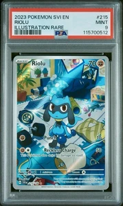 POKEMON PSA 9 RIOLU SPECIAL ILLUSTRATION RARE 215/198 SCARLET e VIOLET ENG 2023 - Picture 1 of 3