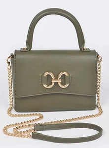 Bonito bolso bandolera de cuero vegano con asa superior cadena dorada - Imagen 1 de 1