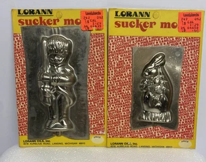 Vintage Lorann Süßigkeiten Sauger Formen Menge 2 Hase & Soldat Neu aus altem Lagerbestand! VERSIEGELT! - Bild 1 von 6