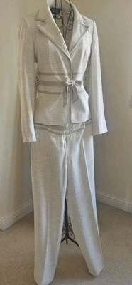 Ivory  Linen Principles Petite Trouser Suit UK 8 - Image 1 of 4