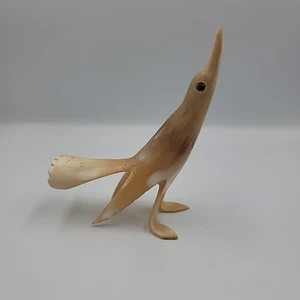 Vintage Carved Horn Fantail Bird  - Picture 1 of 10