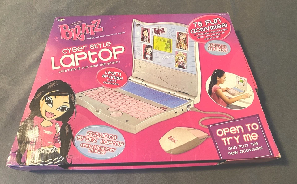 NEW BRATZ CYBER STYLE EDUCATIONAL LEARNING LAPTOP SPELLING MATH MGA  COMPUTER - Image 1 of 3