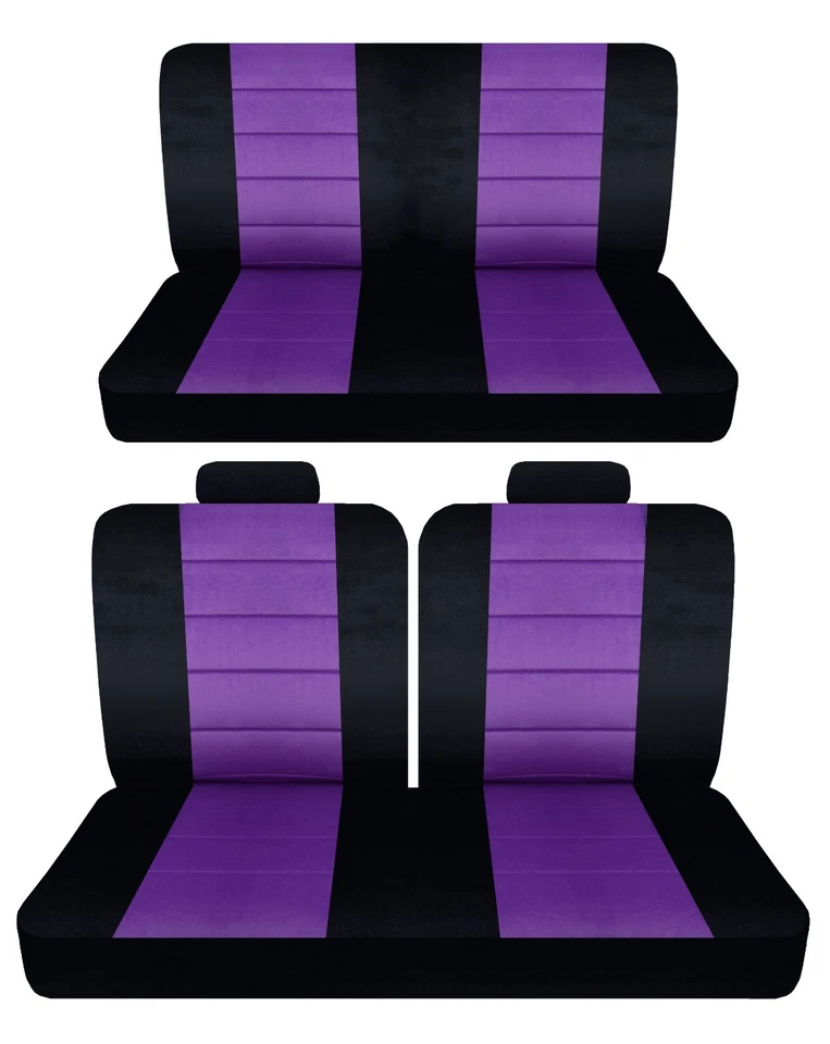 Подходит для 1975 Chevy Monte Carlo 2-дверный седан передние 50-50 и задние чехлы на сиденья велюр - Изображение 1 из 1
