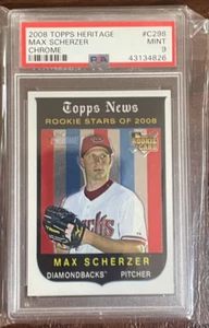 2008 Topps Heritage Chrome #C298 Max Scherzer Rookie Rc 164/1959 Psa 9 - Picture 1 of 2