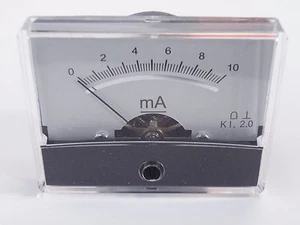 Medidor de panel 10mA fsd escala 0-10 mA 60x47 mm PM2-10mA 70g 736 - Imagen 1 de 2