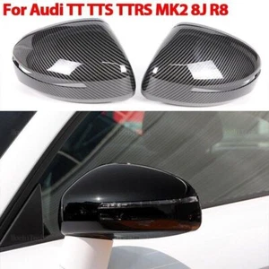 2x Carbon Pattern Side Mirror Cover Cap For Audi TT TTS RS 8J MK2 2007-2014 R8 - Picture 1 of 11