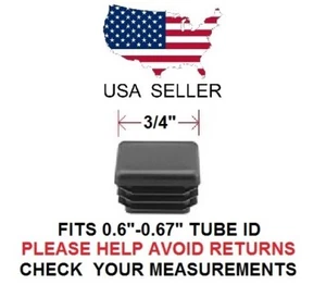 3/4 INCH SQUARE TUBING PLUG/END CAP 3/4" QUANTITY 4 - Picture 1 of 1
