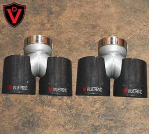Puntas de escape universales de fibra de carbono simples a dobles Valvetronic Designs de 3,0/76 mm - Imagen 1 de 2