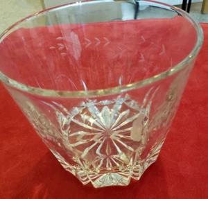 Etched Crystal Ice Bucket Princess House Heritage Pattern Lead Crystal Vintage - Picture 1 of 3