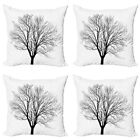 Black White Pillow cushion set of 4 Barren Maple Tree