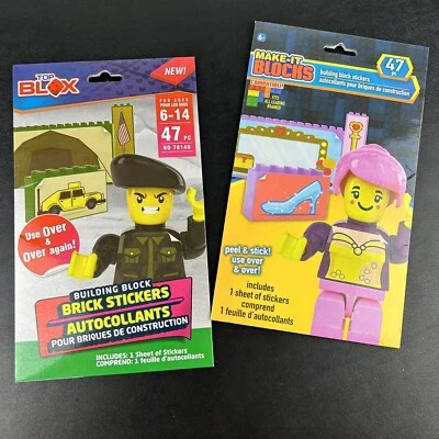 Lote de 2 pegatinas de ladrillo de bloques de construcción militares y temáticas de vestir Foto 1 de 4