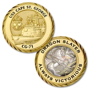 USS Cape St. George CG 71 Dragon Slayer Always Victorious Challenge Coin - Picture 1 of 1