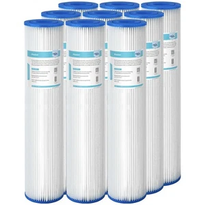 20"x4.5" 5/20/50 Micron Washable Pleated Sediment Water Filter Fit for Big Blue - Picture 1 of 15