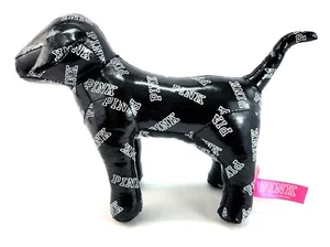 Victorias Secret Pink Mini Dog Logo Plush Toy Stuffed Animal Black Vinyl - Picture 1 of 11