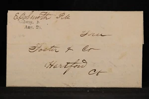 New York: Galway 1842 Stampless Cover, Black Straight Line, Postmaster Free - Bild 1 von 4