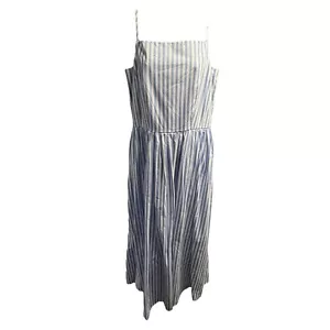 Free Assembly Dress Blue White Bel Air Bengal Stripes NEW Lined Pockets Size M - Picture 1 of 10