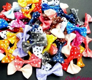 10-100 piezas Arcos de cinta de punto manchado mezclado acanalados preatados adorno satinado cardado - Imagen 1 de 7