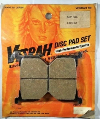 NOS VESRAH FOX 430322 BRAKE PAD SET SUZUKI GS450 - GS550 - GS750ET - GS1000 MORE - Image 1 of 4