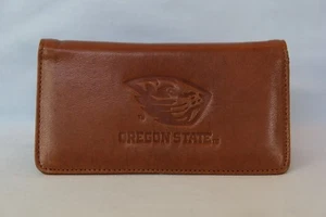 OREGON STATE BEAVERS Leather Checkbook NEW brown + - Picture 1 of 6