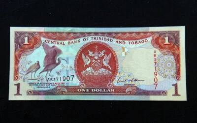 2002 TRINIDAD & TOBAGO  banknote  1 Dollar UNC GEM high quality consecutive - Image 1 of 3