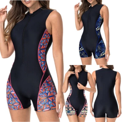 Womens Wetsuit Sleeveless Swimsuit Surf Jumpsuit Sports Costume Hawaiian - Image 1 of 4