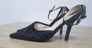 Fiorelli Women's Black Satin Pointed Toe High Heels - UK 3 | EUR 36 - Picture 1 of 7