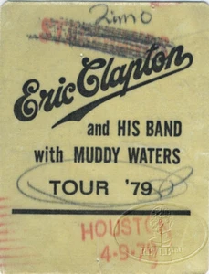 ERIC CLAPTON 1979 Tour Backstage Pass Muddy Waters Houston, TX - Picture 1 of 1