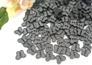 10 Knöpfe Schmetterling Glitzer schwarz Knopf Kinderknöpfe Baby Kunststoff 2Loch - Picture 1 of 3