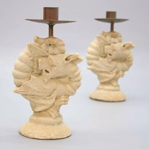 Vintage Hayes Parker Dragon Gothic Sand-cast Sculpture Candle Stick Holder Set - Picture 1 of 12