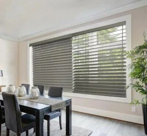 Treibholz grau kabellos Raumverdunkelung 2,5" Holzimitat Jalousie 30,5" Breite x 72" Länge Fenster - Bild 1 von 7