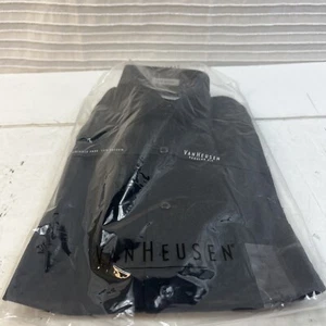 NEW VanHeusen Regular Fit Black 15. 32/33 Lux Sateen Dress Shirt - Picture 1 of 7