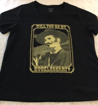 "Will You Be My Huckleberry" Doc Holiday Black X-Large Short Sleeve Crew Neck - Изображение 1 из 4